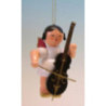Tree Ornament - Angel with Cello - Red Wings - 9,5 cm / 3.7 inch