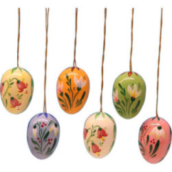 Easter Egg Set with Flowers - 3,5 cm / 1.4 inch