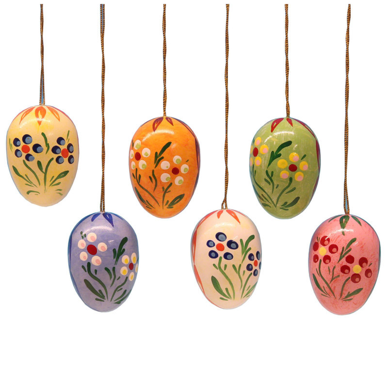 Easter Egg Set with Dot-Flowers - 3,5 cm / 1.4 inch