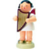 Angel with Lyre - Red Wings - Standing - 9,5 cm / 3.7 inch