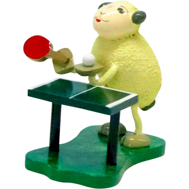 Sheep "Bolli", playing  Table Tennis - 7 cm / 2.8 inch