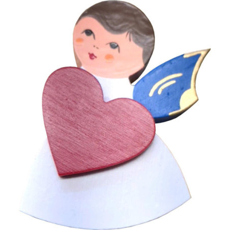 Fridge Magnet - Angel with Heart - Blue Wings - 7,5 cm / 3 inch