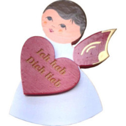 Fridge Magnet - Angel with Heart - Red Wings - "Ich hab Dich lieb" - 7,5 cm / 3 inch