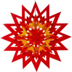 Fensterbild Weihnachtsstern gelb/rot - 28 cm