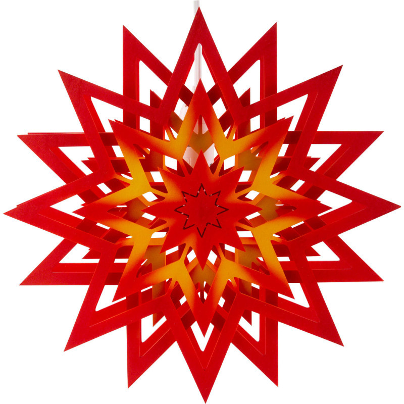 Fensterbild Weihnachtsstern gelb/rot - 28 cm