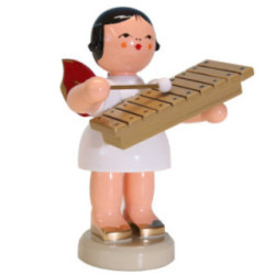 Angel with Xylophone - Red Wings - Standing - 9,5 cm / 3.7 inch