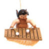 Tree Ornament - Angel with Bass Xylophone - Natural Colors - Floating - 5,5 cm / 2.2 inch
