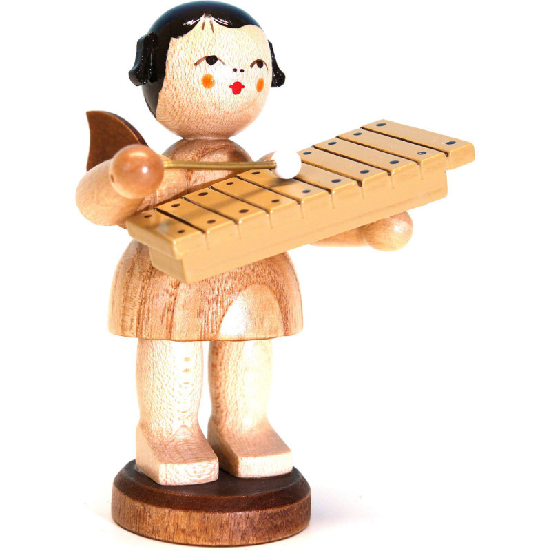 Engel stehend mit Xylophon - natur - 9,5 cm