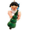Tree Ornament - Angel with Christmas Tree - Blue Wings - Floating - 5,5 cm / 2.2 inch