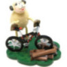 Sheep "Bikey" with Bicycle - 7 cm / 2.8 inch