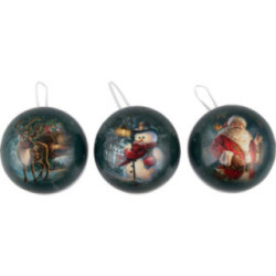 Christmas Baubles December Nights - Set of Three - 10 cm / 3.9 inch