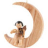 Engel mit Violine - natur - sitzend im Mond natur - 16,5 cm