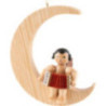 Engel mit Akkordeon - natur - sitzend im Mond natur - 16,5 cm