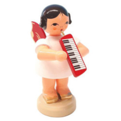 Angel with Melodica - Red Wings - Standing - 9,5 cm / 3.7 inch