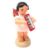 Engel mit Melodica - Rote Flügel - stehend - 9,5 cm