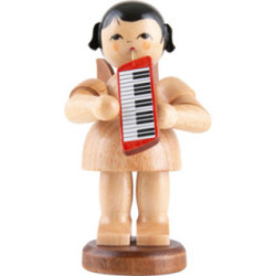 Angel with Melodica - Natural Colors - standing - 9,5 cm / 3.7 inch