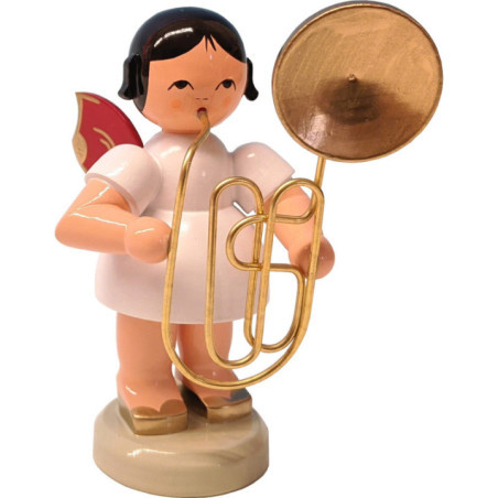 Angel with Contrabass Trombone - Red Wings - 9,5 cm / 3.7 inch