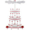 3-Tier Pyramid - White-Red - without Figurines - 35 cm / 13.8 inch