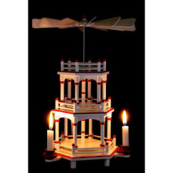 3-stöckige Pyramide weiß-rot unbestückt - 35 cm