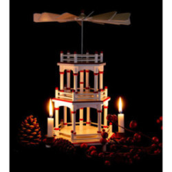 3-stöckige Pyramide weiß-rot unbestückt - 35 cm