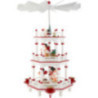 3-Tier Pyramid - White-Red - Present Angels with Red Wings  - 35 cm / 13.8 inch