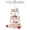 3-Tier Pyramid - White-Red - Present Angels with Red Wings  - 35 cm / 13.8 inch