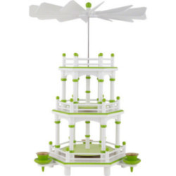 3-Tier Pyramid - White-Green - without Figurines - 35 cm / 13.8 inch