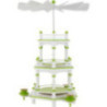 3-Tier Pyramid - White-Green - without Figurines - 35 cm / 13.8 inch