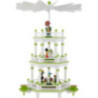 3-Tier Pyramid - White-Green - without Figurines - 35 cm / 13.8 inch