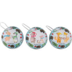 Christmas Baubles Panda Love - Set of Three - 8 cm / 3.1 inch