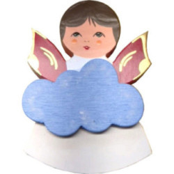 Fridge Magnets - 3 pcs. - Angels with Heart, Star, Cloud - Red Wings - 7,5 cm / 3 inch