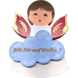 Fridge Magnets - 3 pcs. - Angels with Heart, Star, Cloud - Red Wings - with Messages - 7,5 cm / 3 inch