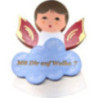 Fridge Magnets - 3 pcs. - Angels with Heart, Star, Cloud - Red Wings - with Messages - 7,5 cm / 3 inch