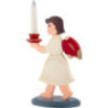 Flat Figurine Angel with Candle - Red Wings - 20 cm / 7.9 inch