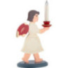 Flat Figurine Angel with Candle - Red Wings - 20 cm / 7.9 inch