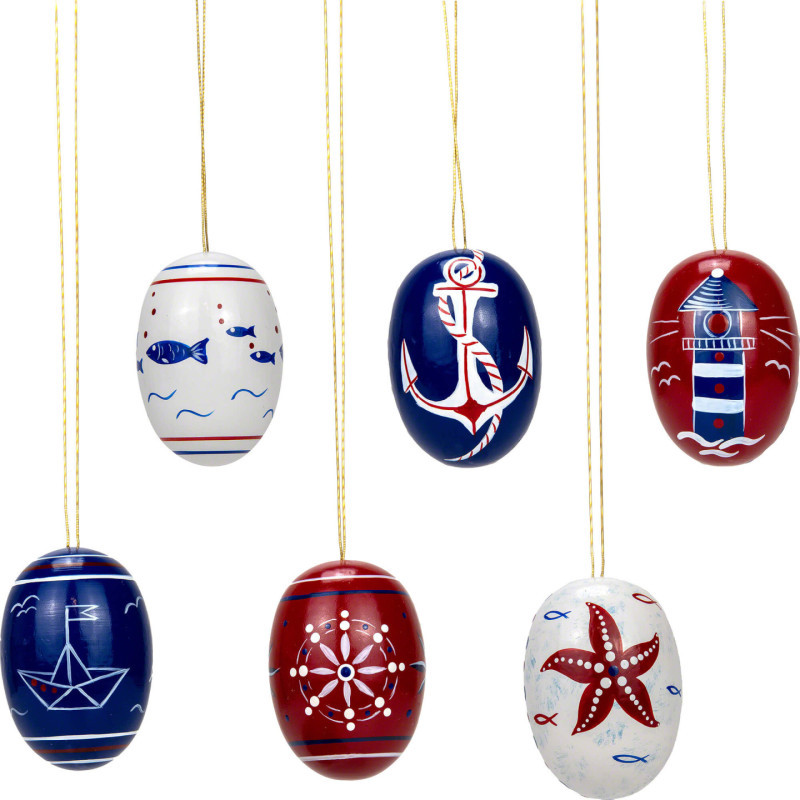 Ostereier-Set mit maritimen Motiven - 5,5 cm