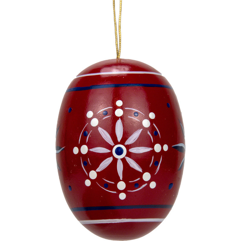 Osterei dunkelrot mit Steuerrad - 5,5 cm