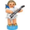 Angel Standing with Star Guitar - Blue Wings - Standing - 6 cm / 2.4 inch