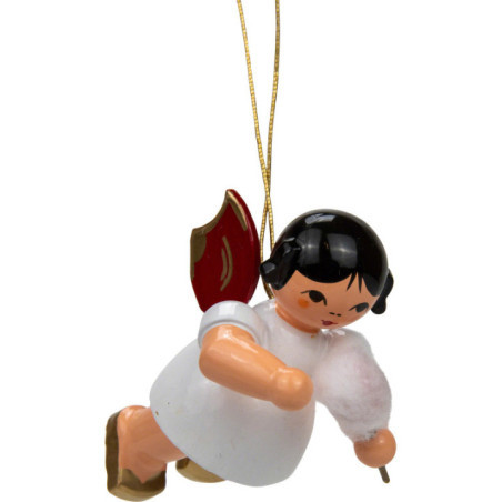 Tree Ornament - Angel with Candyfloss - Red Wings - Floating - 5,5 cm / 2.2 inch