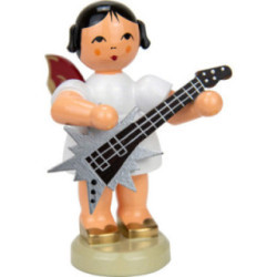 Angel with Star Guitar - Red Wings - Standing - 9,5 cm / 3.7 inch