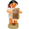 Angel with Classic Lyra - Red Wings - Standing - 6 cm / 2.4 inch