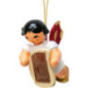 Tree Ornament - Angel with Classic Lyra - Red Wings - Floating - 5,5 cm / 2.2 inch
