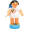 Angel with Lollipop - Blue Wings - Standing - 6 cm / 2.4 inch