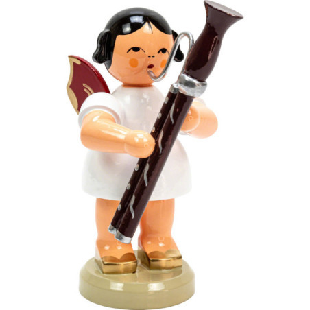 Angel with Bassoon - Red Wings - Standing - 9,5 cm / 3.7 inch