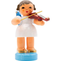Engel mit E-Geige - Blaue Flügel - stehend - 6 cm