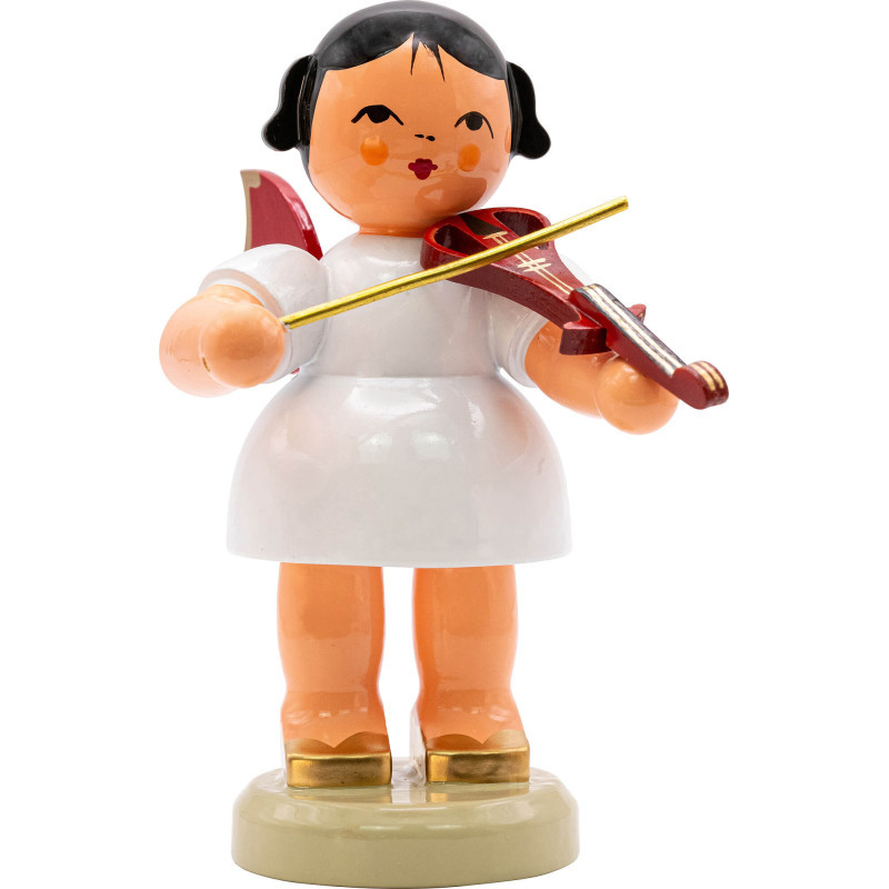 Angel with E-Violin - Red Wings - Standing - 9,5 cm / 3.7 inch