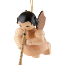 Tree Ornament - Angel with Recorder - Natural Colors - Floating - 5,5 cm / 2.2 inch