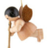 Christbaumschmuck Engel mit Blockflöte - natur - schwebend - 5,5 cm