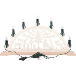 NARVA Schwibbogenkette mit 7 Riffelkerzen