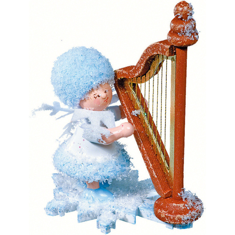 Schneeflöckchen mit Harfe - 5 cm